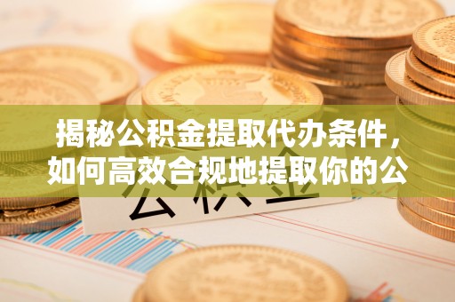 芦淞揭秘公积金提取代办条件，如何高效合规地提取你的公积金
