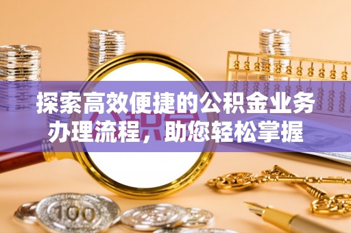 芦淞探索高效便捷的公积金业务办理流程，助您轻松掌握