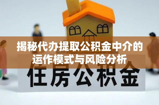 芦淞揭秘代办提取公积金中介的运作模式与风险分析