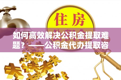 芦淞如何高效解决公积金提取难题？——公积金代办提取咨询服务全解析