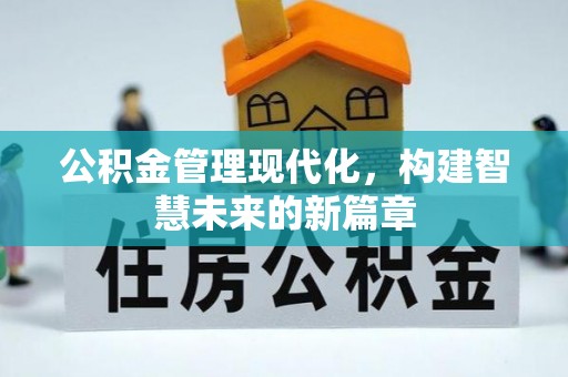 芦淞公积金管理现代化，构建智慧未来的新篇章