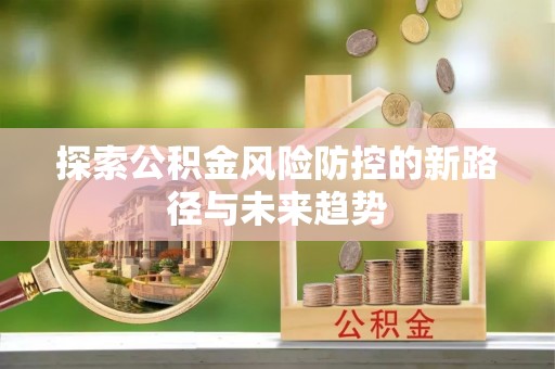 芦淞探索公积金风险防控的新路径与未来趋势
