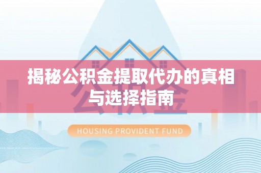 芦淞揭秘公积金提取代办的真相与选择指南