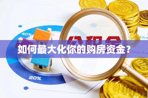 芦淞如何最大化你的购房资金？