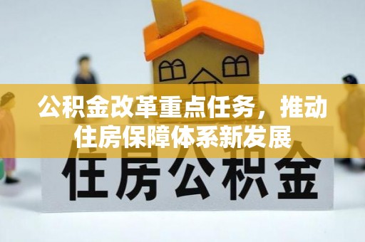 芦淞公积金改革重点任务，推动住房保障体系新发展