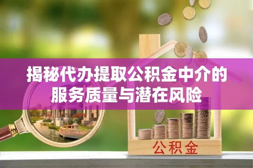 芦淞揭秘代办提取公积金中介的服务质量与潜在风险