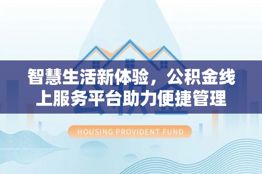 芦淞智慧生活新体验，公积金线上服务平台助力便捷管理